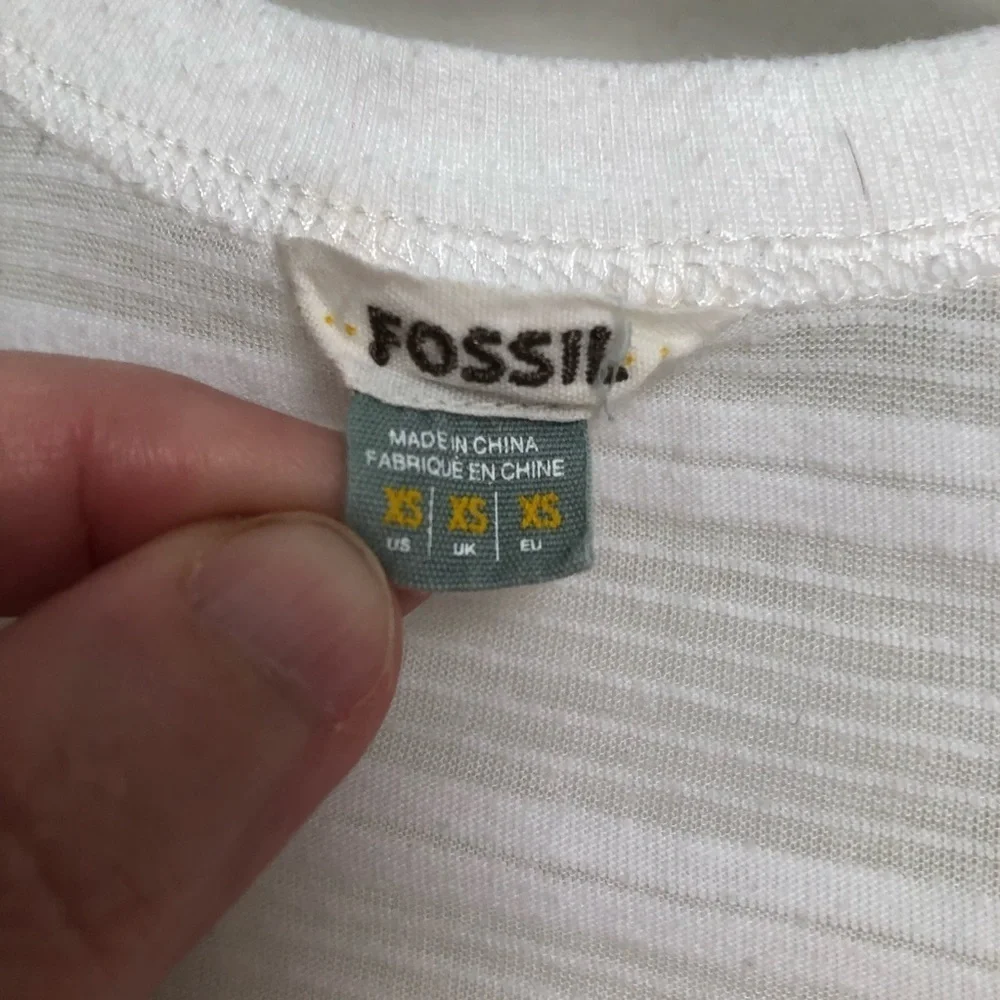 FOSSIL Y2K White Burnout Racerback Tank XS - Picture 9 of 14